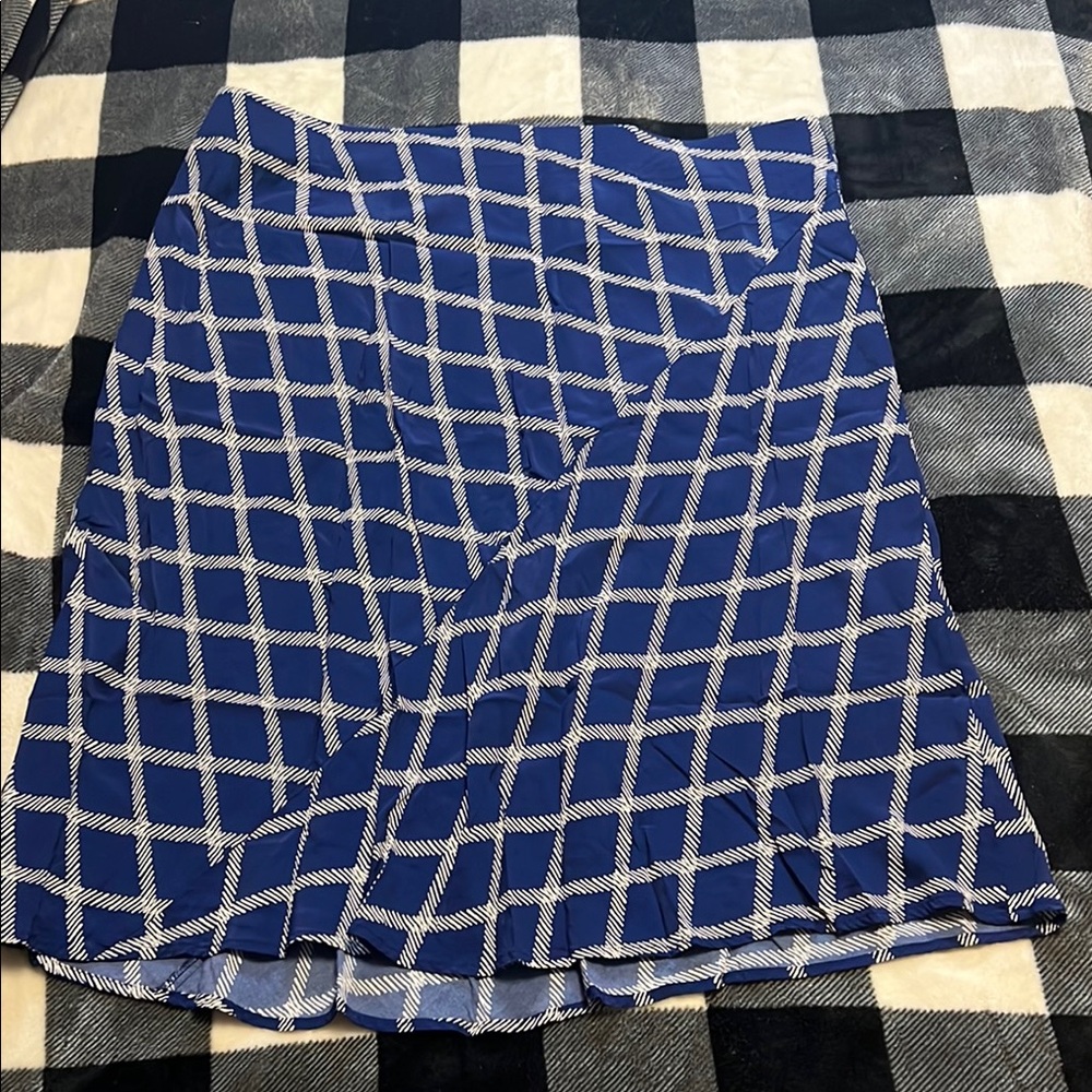 Ava & Viv Chic Blue and White Geometric Skirt size 1X